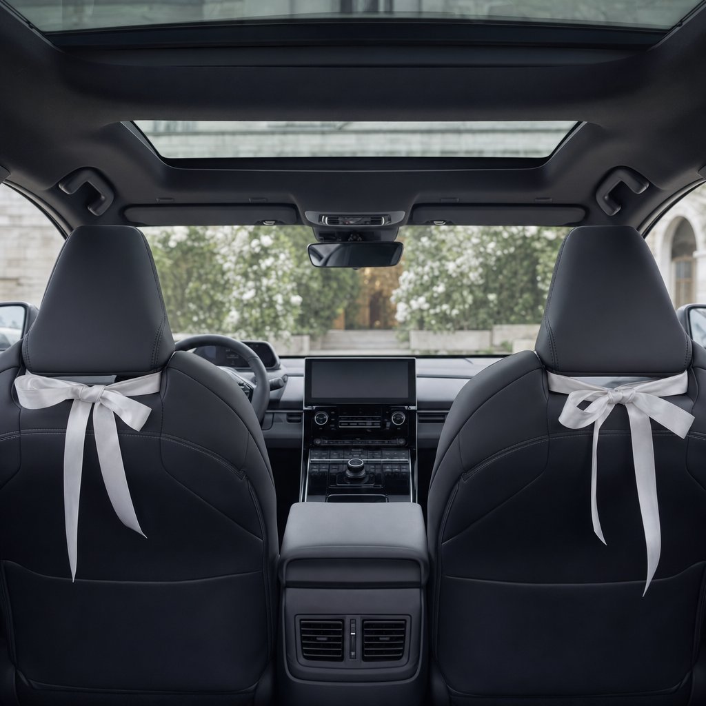 Intérieur du Toyota bZ4X préparé pour un mariage à Metz — habitacle premium VTC événement