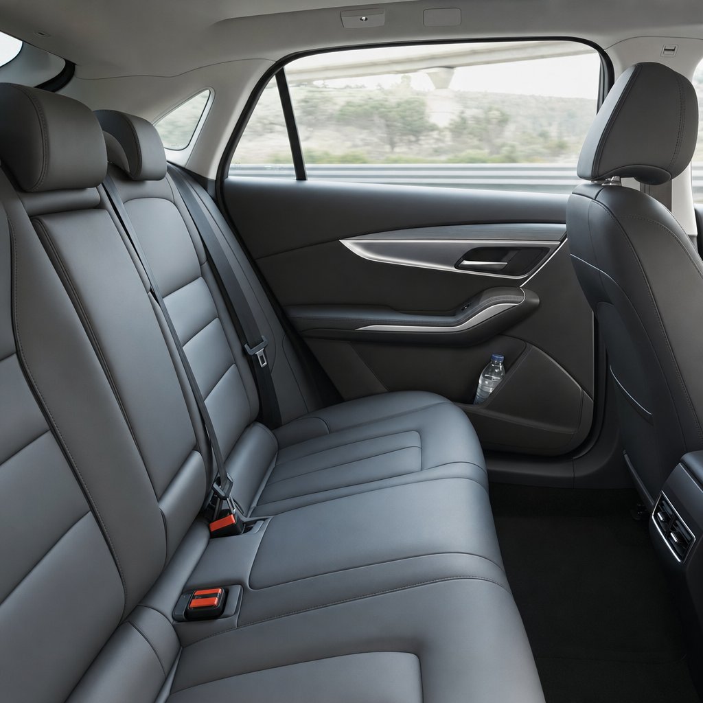 Intérieur premium d'un VTC Metz Paris — cabine électrique confortable pour un trajet longue distance porte-à-porte
