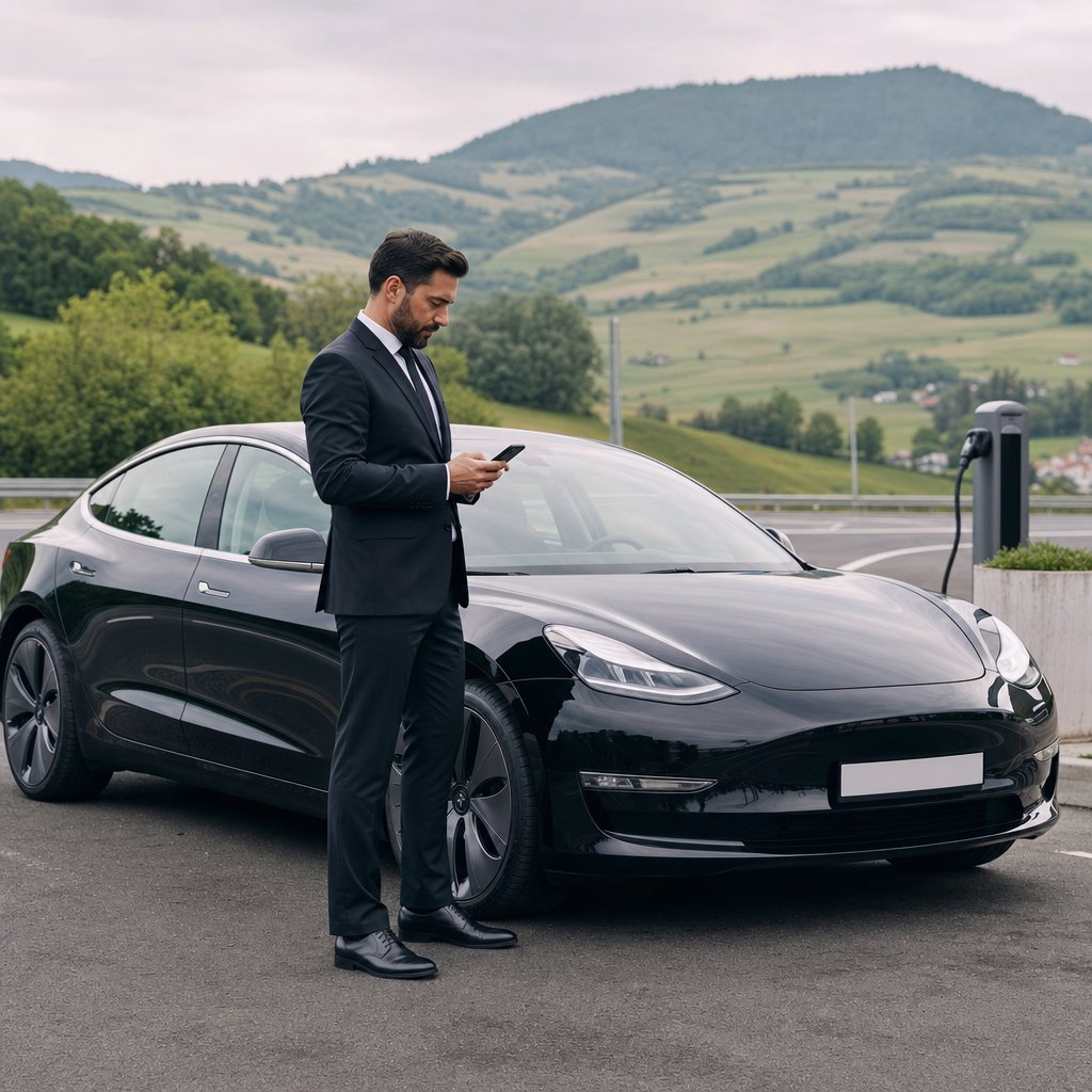 Chauffeur VTC professionnel au volant sur l'autoroute A4 entre Metz et Strasbourg